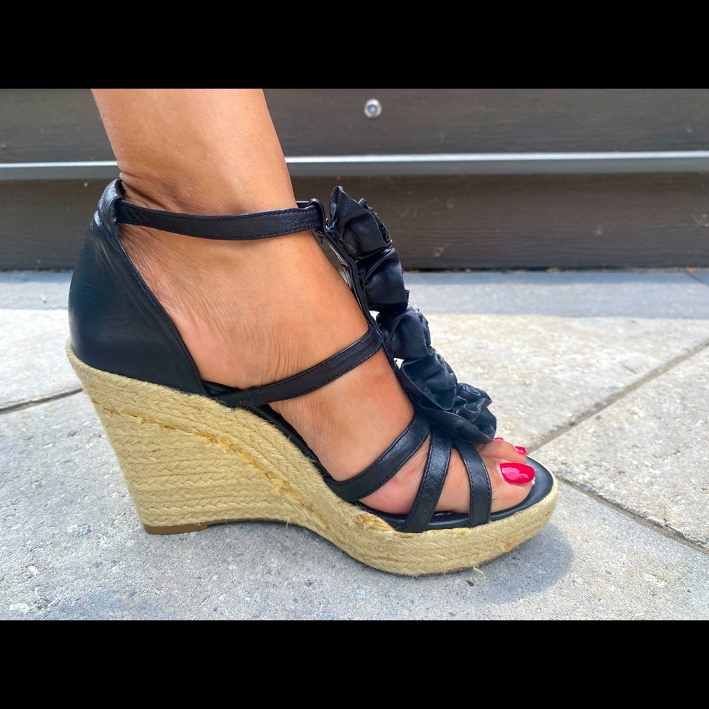 Black Vince Camuto Wedge Sandals